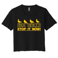 Seagulls Stop it Now Funny Meme Women's Crop Top Tee