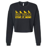 Seagulls Stop it Now Funny Meme Cropped Pullover Crew