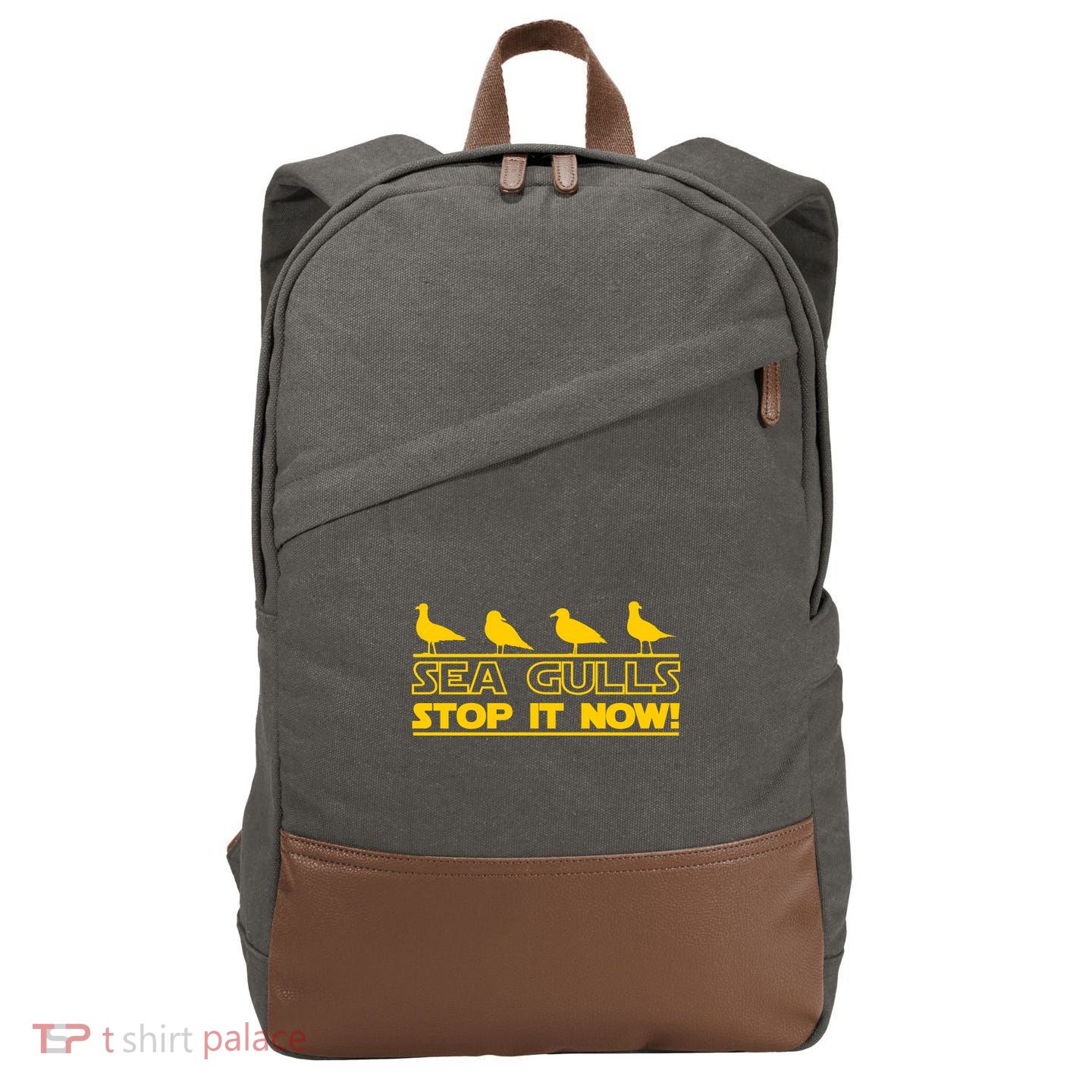Seagulls Stop it Now Funny Meme Cotton Canvas Backpack