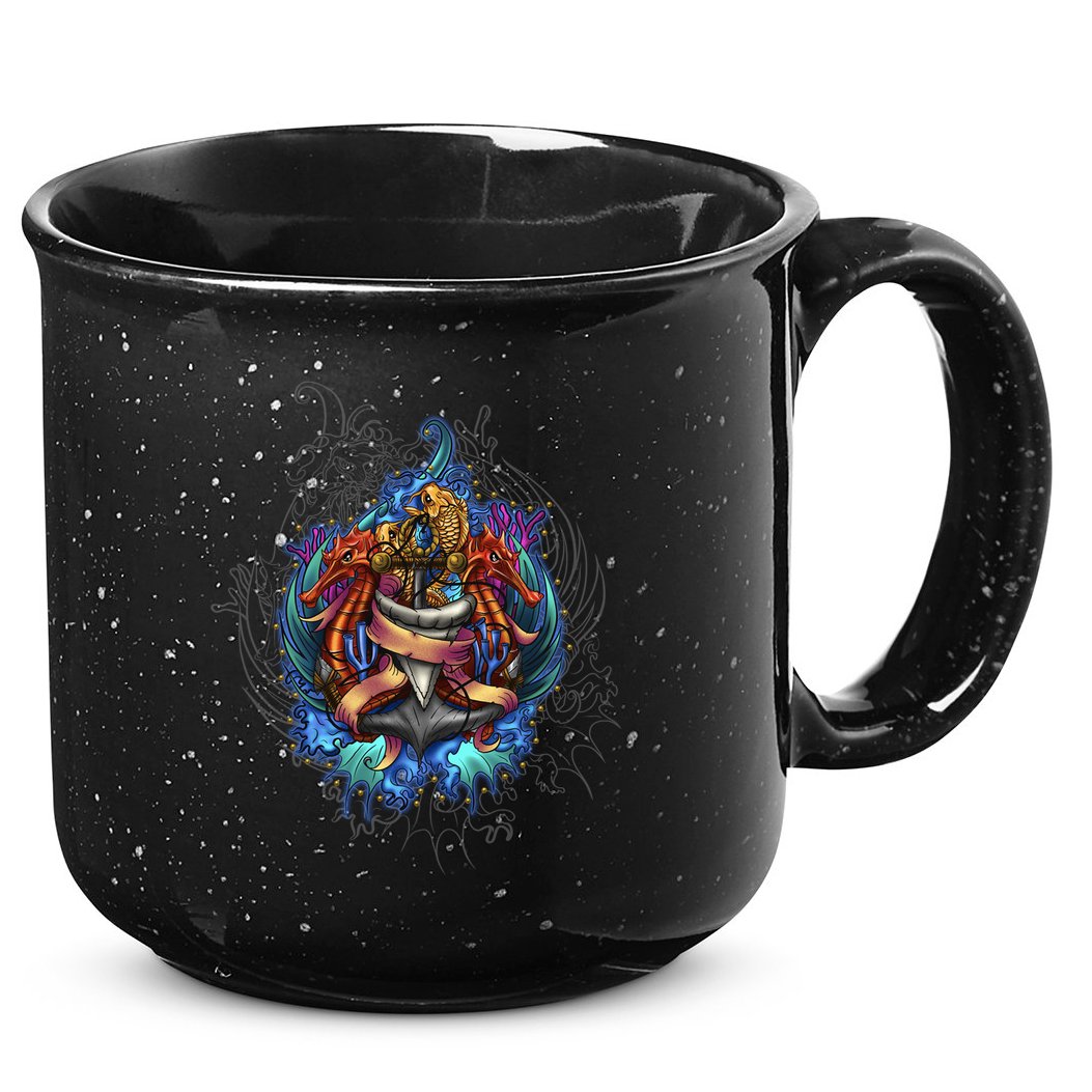 Seahorse Anchor Crest 15oz Campfire Ceramic Mug