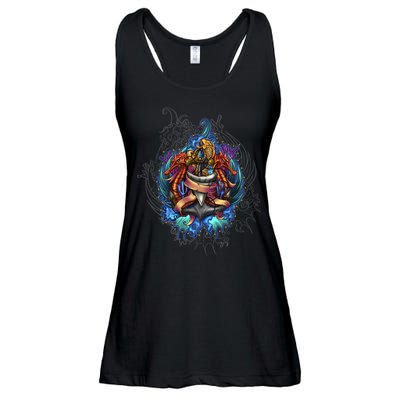 Seahorse Anchor Crest Ladies Essential Flowy Tank