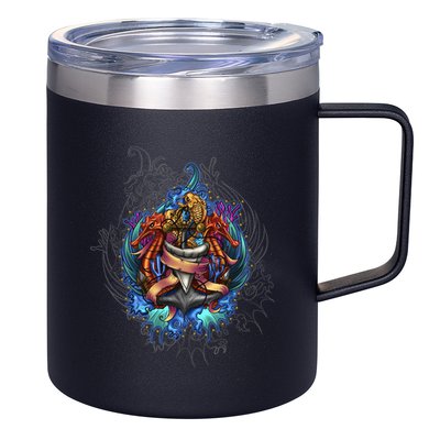 Seahorse Anchor Crest 12oz Stainless Steel Coffee Mug