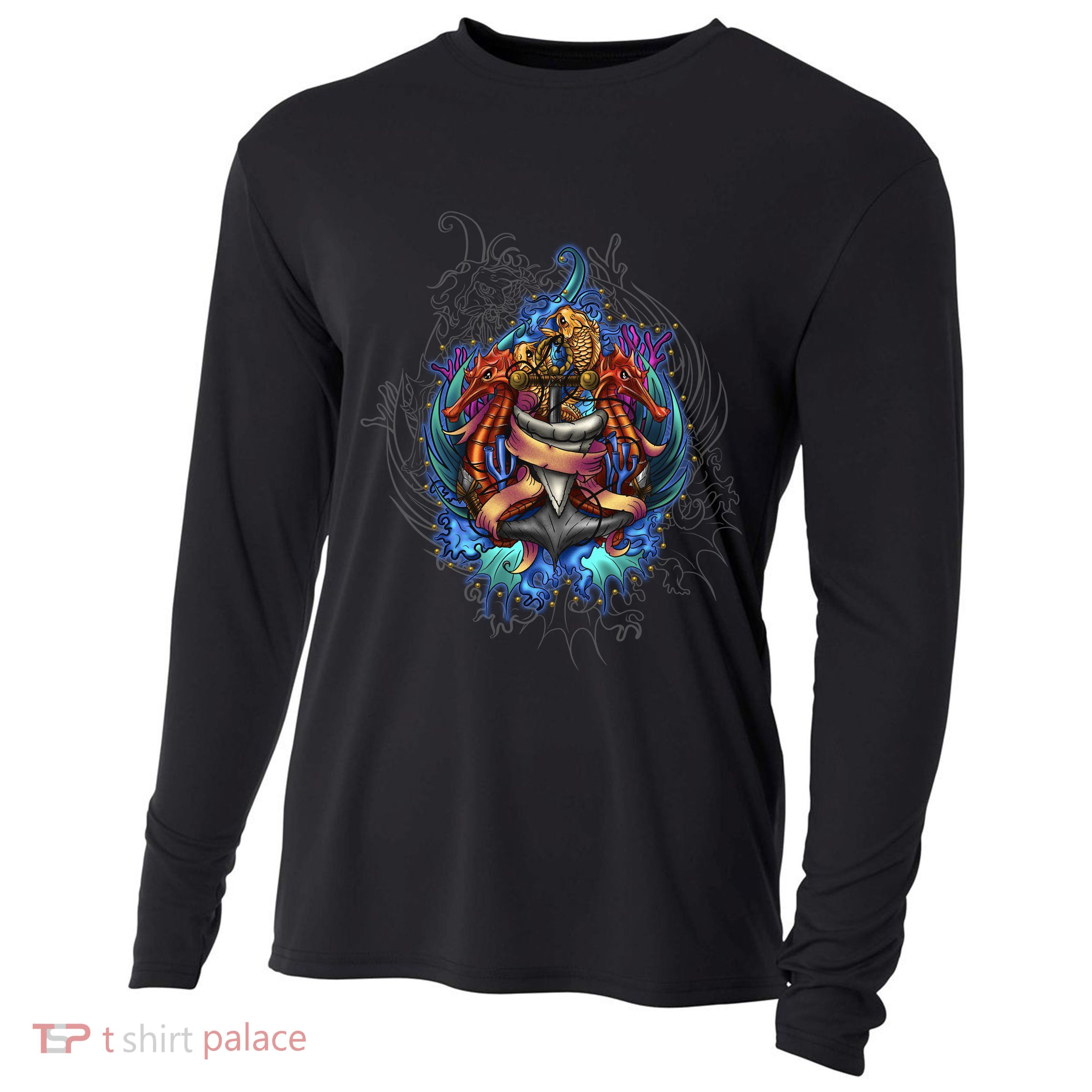 Seahorse Anchor Crest Cooling Performance Long Sleeve Crew