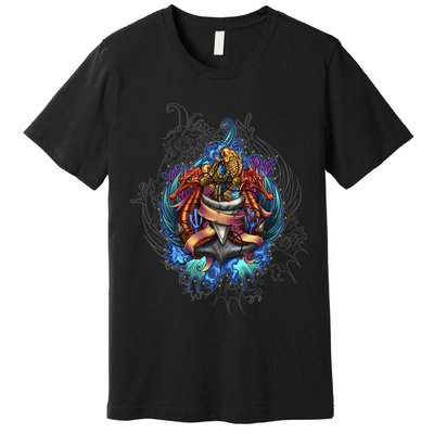 Seahorse Anchor Crest Premium T-Shirt