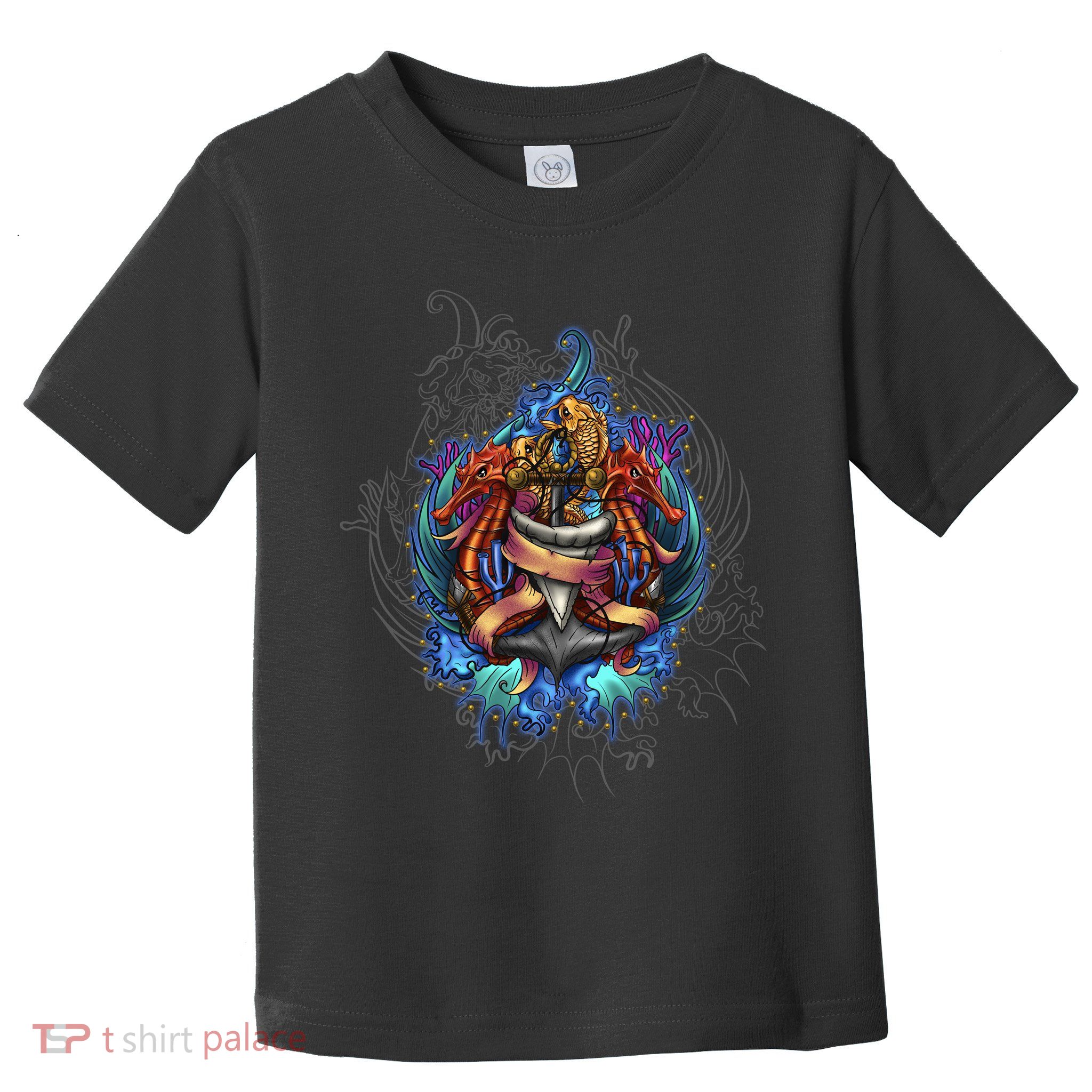 Seahorse Anchor Crest Toddler T-Shirt