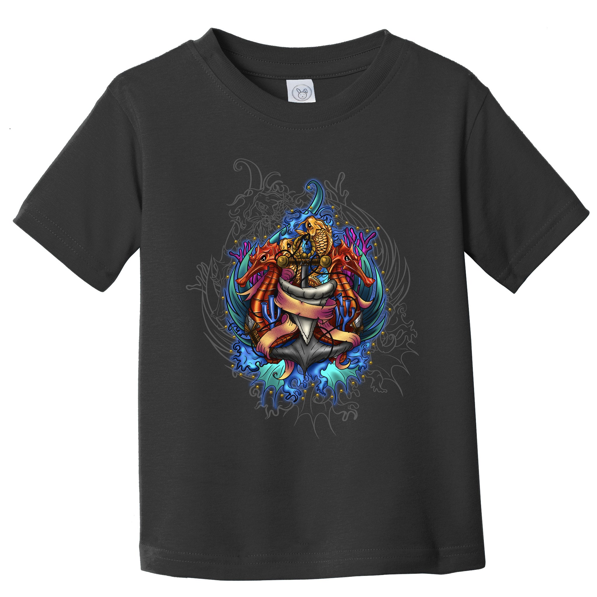 Seahorse Anchor Crest Toddler T-Shirt