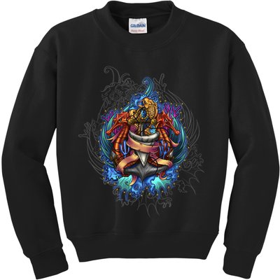 Seahorse Anchor Crest Kids Sweatshirt