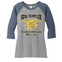 Seal Team Six Mission Accomplished May 2011  Women's Tri-Blend 3/4-Sleeve Raglan Shirt