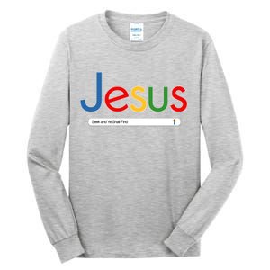 Search Jesus Seek And Ye Shall Find Tall Long Sleeve T-Shirt