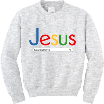 Search Jesus Seek And Ye Shall Find Kids Sweatshirt