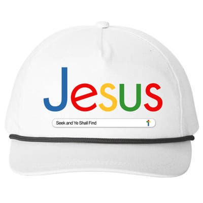 Search Jesus Seek And Ye Shall Find Snapback Five-Panel Rope Hat