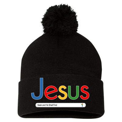 Search Jesus Seek And Ye Shall Find Pom Pom 12in Knit Beanie
