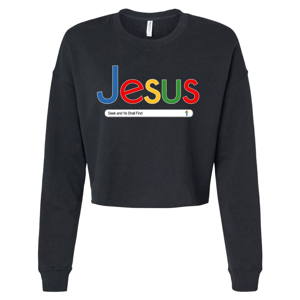 Search Jesus Seek And Ye Shall Find Cropped Pullover Crew