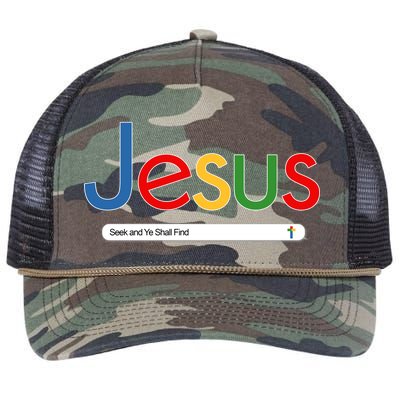 Search Jesus Seek And Ye Shall Find Retro Rope Trucker Hat Cap