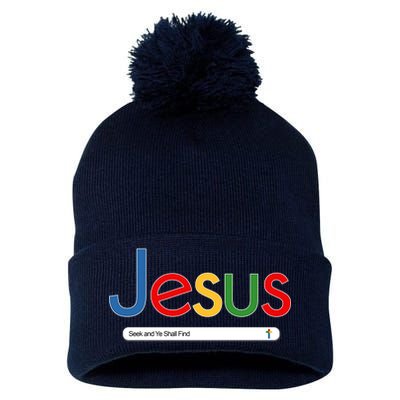 Search Jesus Seek And Ye Shall Find Pom Pom 12in Knit Beanie