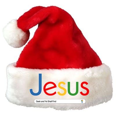 Search Jesus Seek And Ye Shall Find Premium Christmas Santa Hat