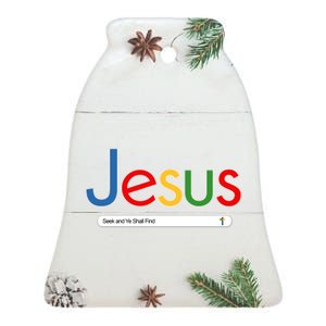 Search Jesus Seek And Ye Shall Find Ceramic Bell Ornament