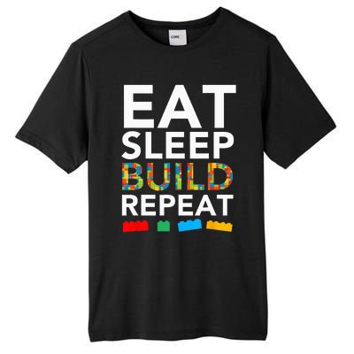 Sleep Eat Build Repeat Building Blocks Bricks Master Builder Tall Fusion ChromaSoft Performance T-Shirt