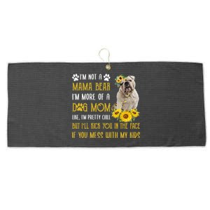 Sunflower English Bulldog Mom Mothers Day Dog Mom Cool Gift Large Microfiber Waffle Golf Towel