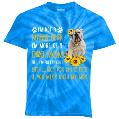 Sunflower English Bulldog Mom Mothers Day Dog Mom Cool Gift Kids Tie-Dye T-Shirt