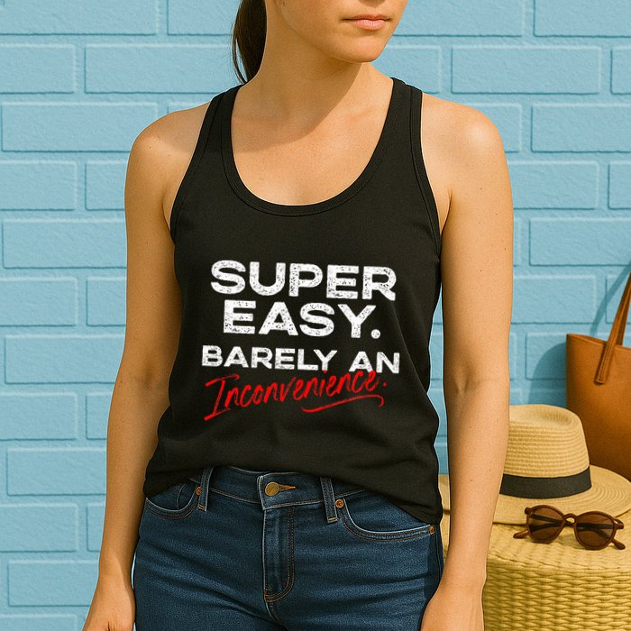 Super Easy Barely An Inconvenience Funny Pitch Meeting Womens Tank Top