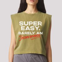 Super Easy Barely An Inconvenience Funny Pitch Meeting Garment-Dyed Women's Muscle Tee