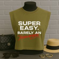 Super Easy Barely An Inconvenience Funny Pitch Meeting Garment-Dyed Women's Muscle Tee