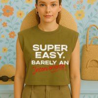 Super Easy Barely An Inconvenience Funny Pitch Meeting Garment-Dyed Women's Muscle Tee