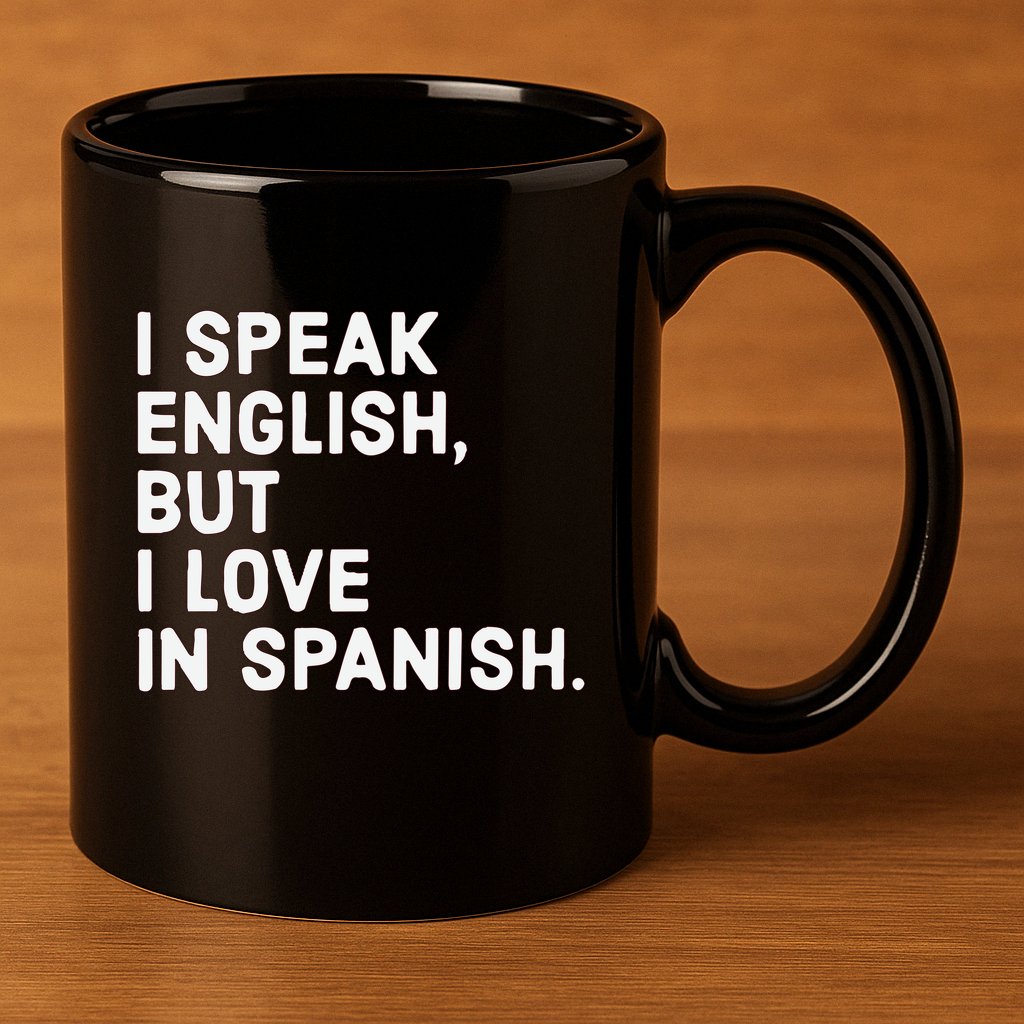 Speak English But I Love In Spanish 11oz C Handle Ceramic Mug