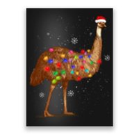 Santa Emu Bird With Christmas Lights Funny Xmas Celebration Poster