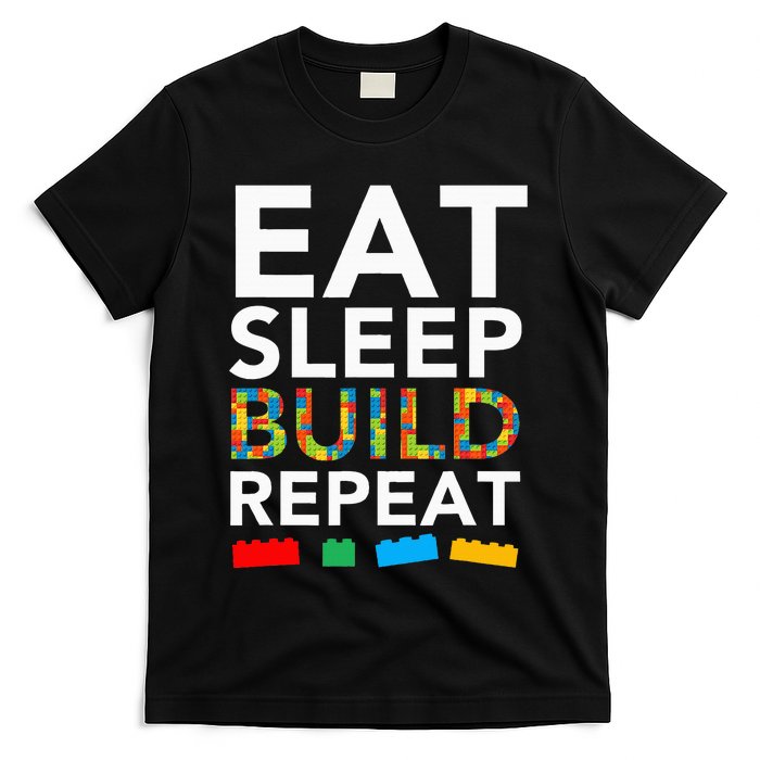 Sleep Eat Build Repeat Building Blocks Bricks Master Builder T-Shirt