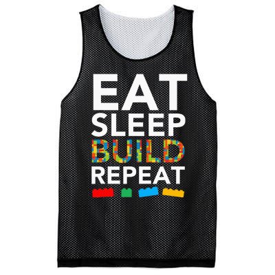 Sleep Eat Build Repeat Building Blocks Bricks Master Builder Mesh Reversible Basketball Jersey Tank