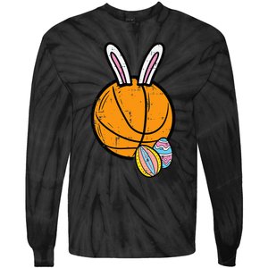 Sports Easter Baskets Basketball Bunny Rabbit Bball Coach Tie-Dye Long Sleeve Shirt