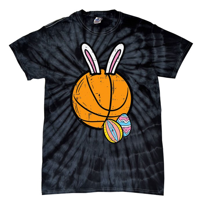 Sports Easter Baskets Basketball Bunny Rabbit Bball Coach Tie-Dye T-Shirt