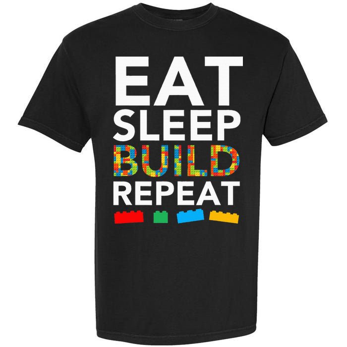 Sleep Eat Build Repeat Building Blocks Garment-Dyed Heavyweight T-Shirt
