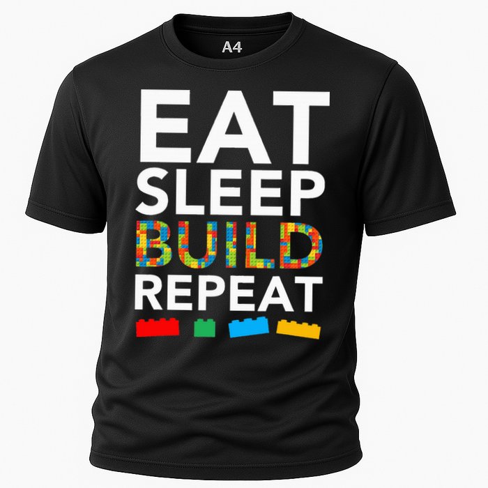 Sleep Eat Build Repeat Building Blocks Cooling Performance Crew T-Shirt