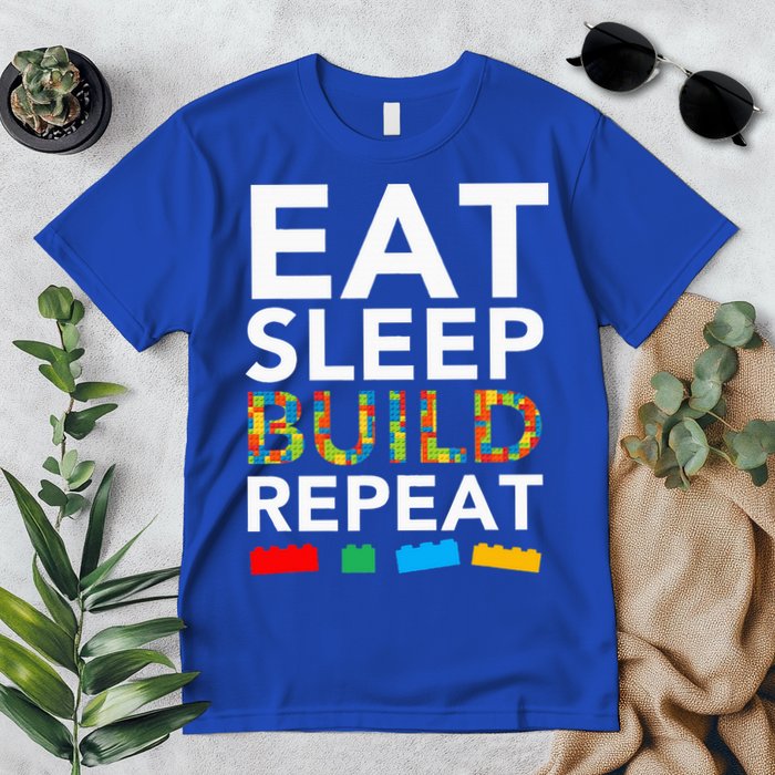 Sleep Eat Build Repeat Building Blocks Premium T-Shirt