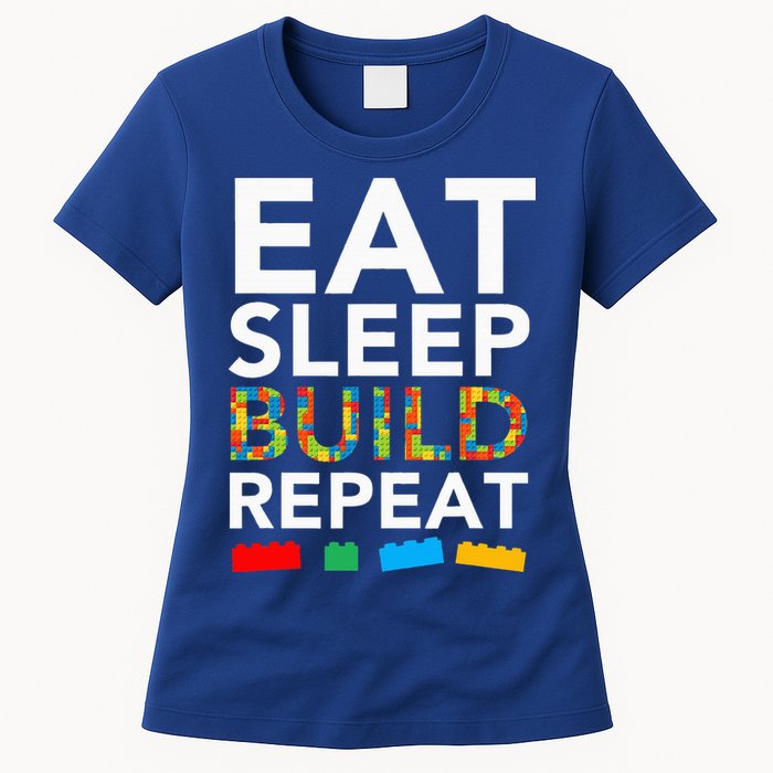 Sleep Eat Build Repeat Building Blocks Women's T-Shirt