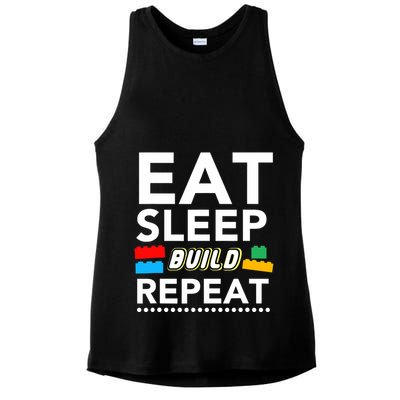 Sleep Eat Build Repeat Building Blocks Bricks Master Builder Ladies PosiCharge Tri-Blend Wicking Tank