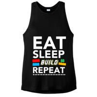 Sleep Eat Build Repeat Building Blocks Bricks Master Builder Ladies PosiCharge Tri-Blend Wicking Tank