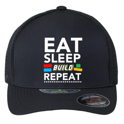 Sleep Eat Build Repeat Building Blocks Bricks Master Builder Flexfit Unipanel Trucker Cap