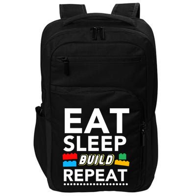 Sleep Eat Build Repeat Building Blocks Bricks Master Builder Impact Tech Backpack