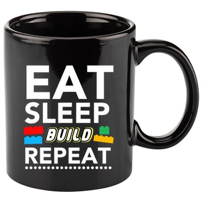 Sleep Eat Build Repeat Building Blocks Bricks Master Builder 11oz C Handle Ceramic Mug