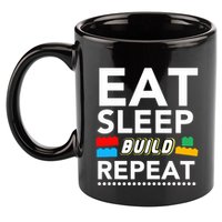 Sleep Eat Build Repeat Building Blocks Bricks Master Builder 11oz C Handle Ceramic Mug
