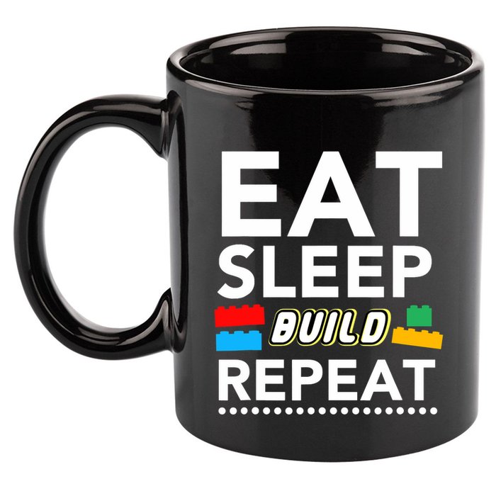 Sleep Eat Build Repeat Building Blocks Bricks Master Builder 11oz C Handle Ceramic Mug