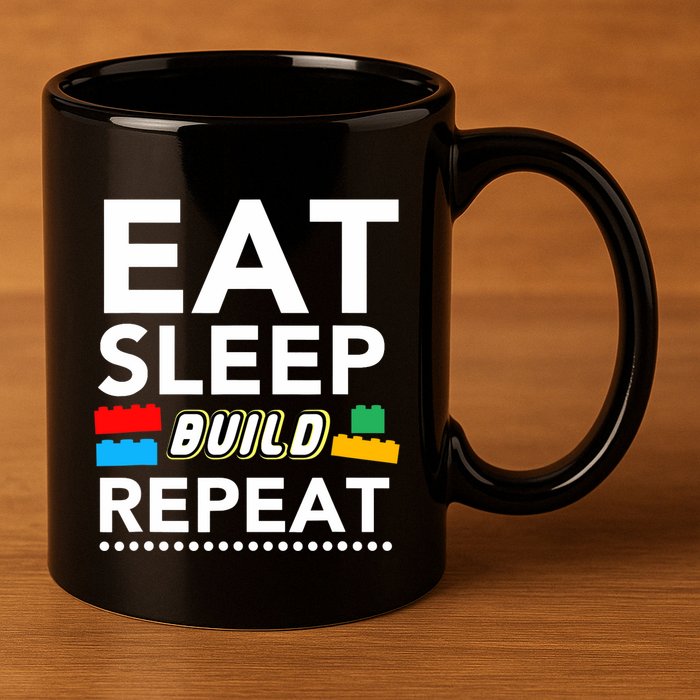 Sleep Eat Build Repeat Building Blocks Bricks Master Builder 11oz C Handle Ceramic Mug