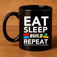 Sleep Eat Build Repeat Building Blocks Bricks Master Builder 11oz C Handle Ceramic Mug