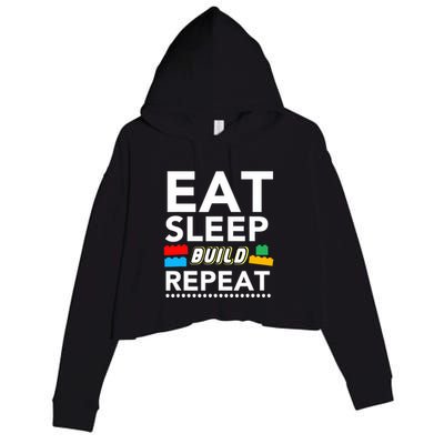 Sleep Eat Build Repeat Building Blocks Bricks Master Builder Crop Fleece Hoodie