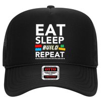Sleep Eat Build Repeat Building Blocks Bricks Master Builder Trucker Hat