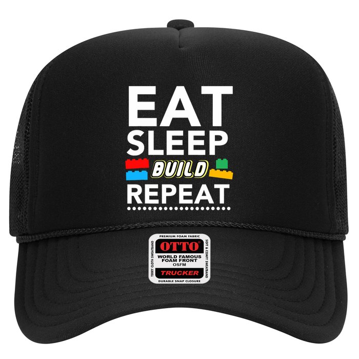 Sleep Eat Build Repeat Building Blocks Bricks Master Builder Trucker Hat